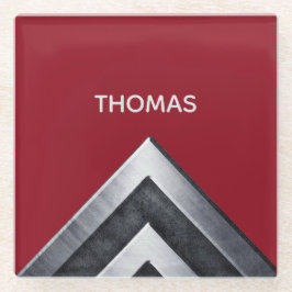 Posavasos De Vidrio Patrón Metalizado elegante monogramado