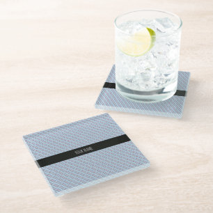 Posavasos De Vidrio Patrón mínimo de Naranja azul vertical