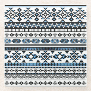 Posavasos De Vidrio Patrón Navajo Geométrico del Triángulo Étnico