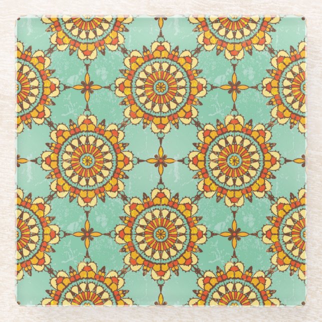 Posavasos De Vidrio Patrón ornamental (Anverso)