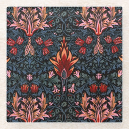 Posavasos De Vidrio Patrón oscuro de William Morris Snakeshead