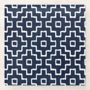 Posavasos De Vidrio Patrón Sashiko: bordado japonés tradicional