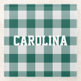 Posavasos De Vidrio patrón simple de búfalo gris verde