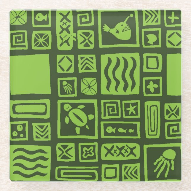 Posavasos De Vidrio Patrón Tiki (Anverso)