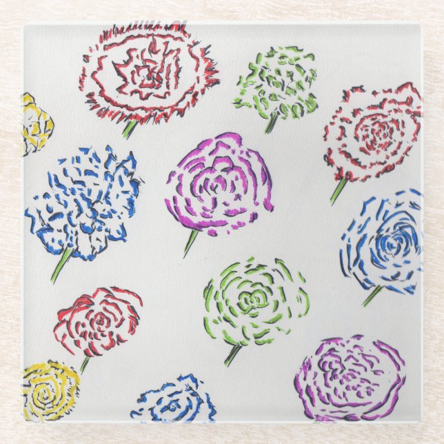 Posavasos De Vidrio Patrones de Creación  (Anverso)