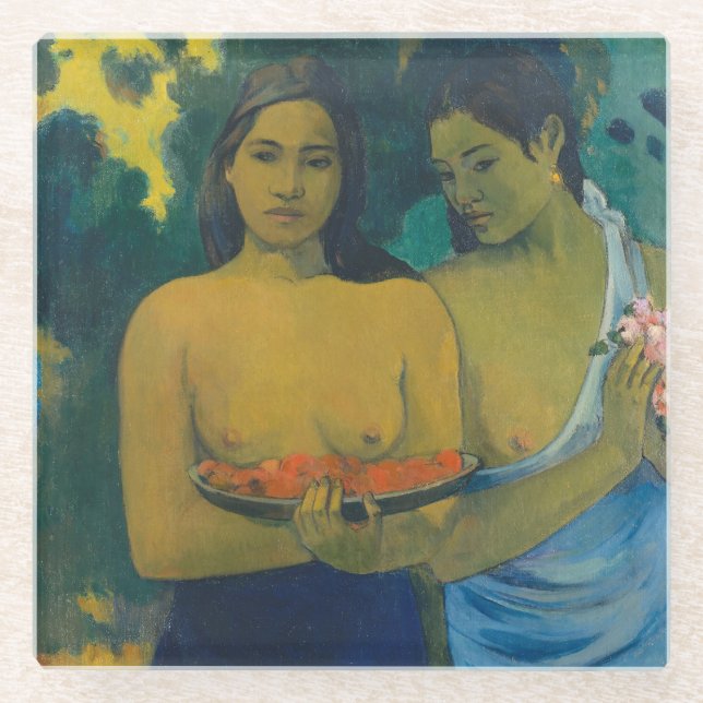Posavasos De Vidrio Paul Gauguin - Dos mujeres tahitianas (Anverso)