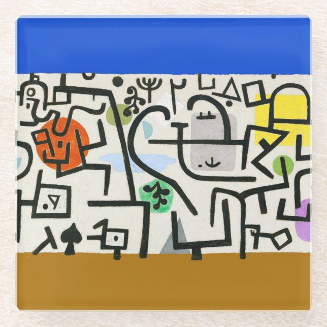 Posavasos De Vidrio Paul Klee Rich Harbor Abstrae Expressionismo (Anverso)