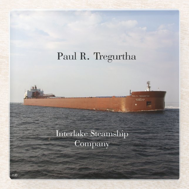 posavasos de vidrio Paul R. Tregurtha (Anverso)