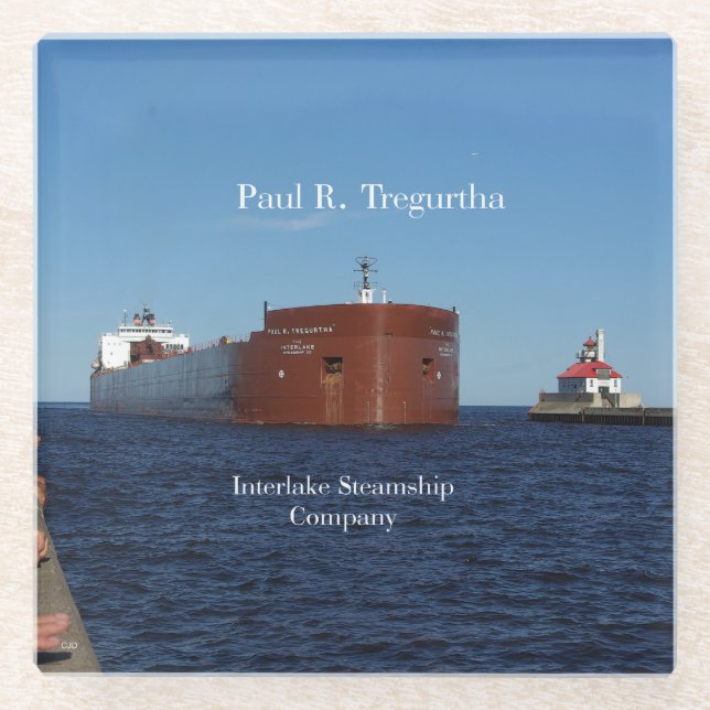 Posavasos De Vidrio Paul R. Tregurtha Duluth (Anverso)