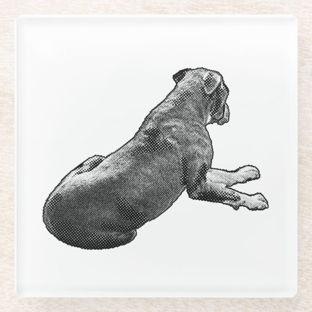 Posavasos De Vidrio Pausar junto a una mirada (Anverso)