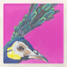 Posavasos De Vidrio Pavo verde