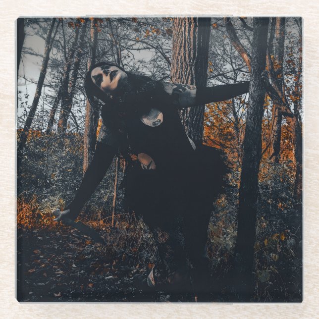 Posavasos De Vidrio Payaseando En El Bosque (Anverso)