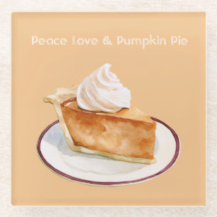 Posavasos De Vidrio Paz Amor y Tarta de Calabaza