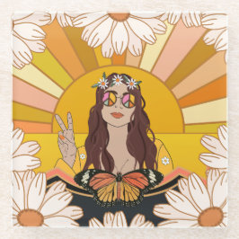 Posavasos De Vidrio Paz colorida