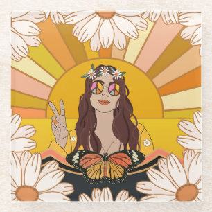 Posavasos De Vidrio Paz colorida