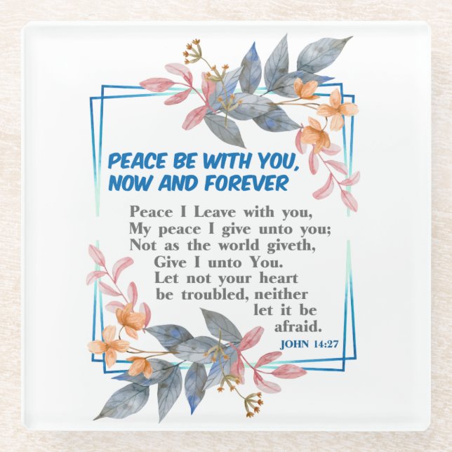 Posavasos De Vidrio Paz sea contigo (Anverso)