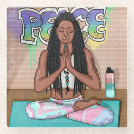 Posavasos De Vidrio Paz y Meditación Arte Urbano