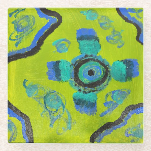 Posavasos De Vidrio Peacock (Anverso)