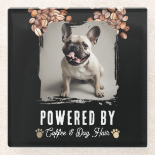 Posavasos De Vidrio Pelo de Perro y Café Foto Divertida de Mascota