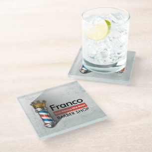 Posavasos De Vidrio Peluquería de peluquería Salón de pelo del Rey Cor