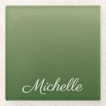 Posavasos De Vidrio Pena verde personalizada<br><div class="desc">Pena verde personalizada</div>