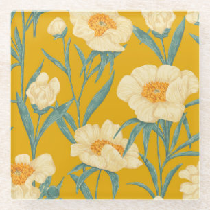 Posavasos De Vidrio Peonía Claire de Lune Vintage