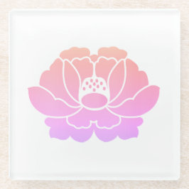 Posavasos De Vidrio peonía rosa pastel