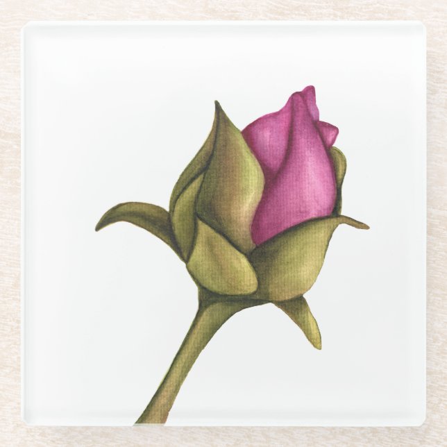 Posavasos De Vidrio peony bud (Anverso)
