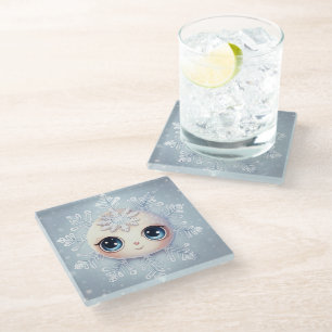 Posavasos De Vidrio Pequeño copo de nieve 1