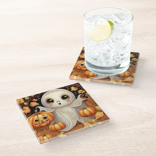 Posavasos De Vidrio Pequeño fantasma 1 (Angular)