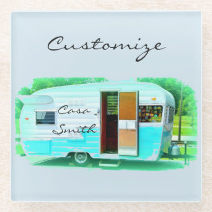 Posavasos De Vidrio Pequeño trailer de viaje clásico Thunder_Cove