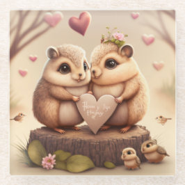 Posavasos De Vidrio Pequeños osos osos personalizados