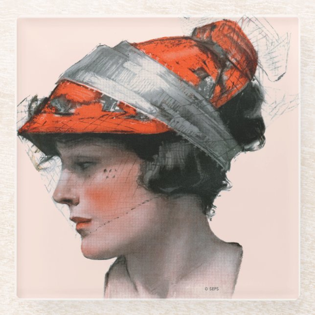 Posavasos De Vidrio Perfil de la mujer (Anverso)