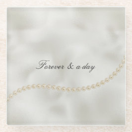 Posavasos De Vidrio Perlas Boda Luxe Blanco