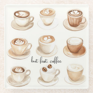 Posavasos De Vidrio Pero Primero, Tazas de Café