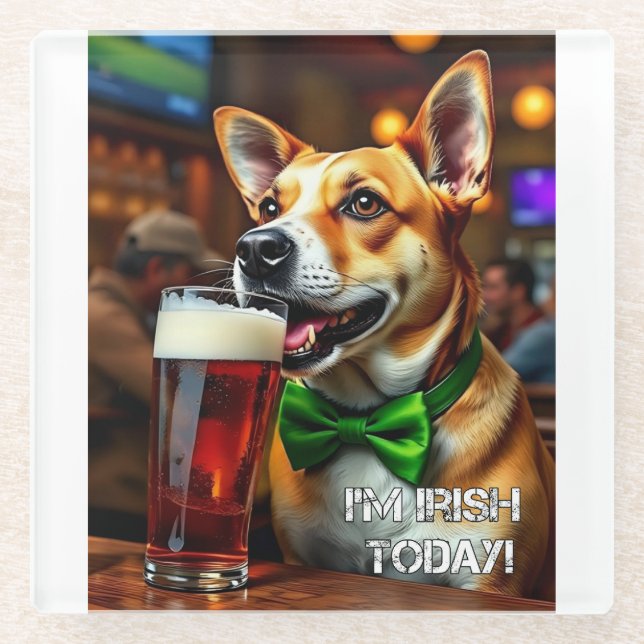 Posavasos De Vidrio Perro de St. Pat (Anverso)