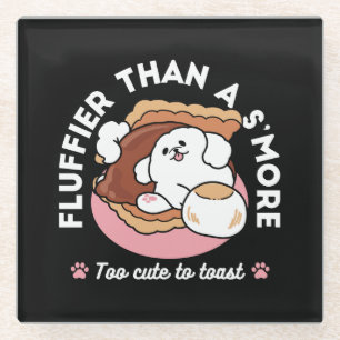 Posavasos De Vidrio Perro Divertido y Diseño de S'more – Castigo para