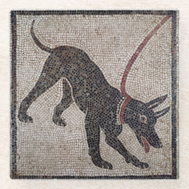 Posavasos De Vidrio Perro en un correo, de Pompeya (Anverso)