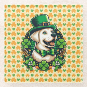 Posavasos De Vidrio Perro lindo del Día de San Patricio