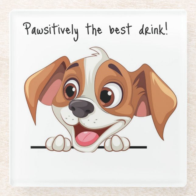 Posavasos De Vidrio Perro lindo - Pascua (Anverso)