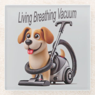 Posavasos De Vidrio Perro respiratorio vivo