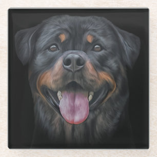Posavasos De Vidrio Perro Rottweiler