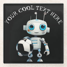 Posavasos De Vidrio Personalice su diseño de fútbol Guay Robot