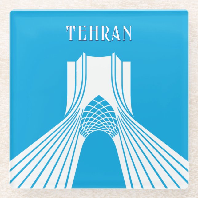 Posavasos De Vidrio Personalizable Azadi Tower Magnet moderno (Anverso)