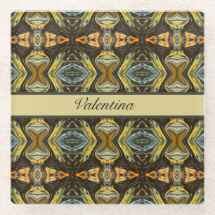 Posavasos De Vidrio Personalizable de mármol de estilo marroquí