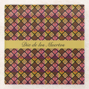 Posavasos De Vidrio Personalizable Dia de los Muertos de México