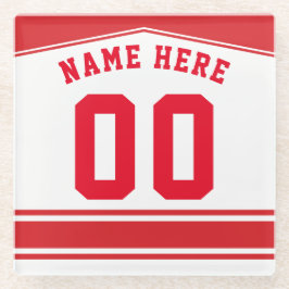 Posavasos De Vidrio Personalizable Jersey Coaster, Lacrosse de hockey