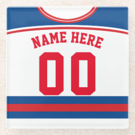 Posavasos De Vidrio Personalizable Jersey Coaster, Lacrosse de hockey