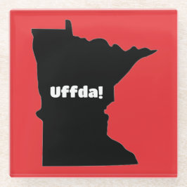 Posavasos De Vidrio Personalizable Minnesota Uffda Glass Coaster