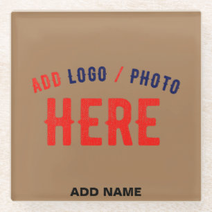 POSAVASOS DE VIDRIO PERSONALIZABLE MODERNO ELEGANTE BROWN VERIFICADO M
